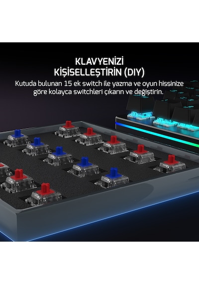 Gamepower Calypso V2 RGB Red Switch Optik Mekanik Oyuncu Klavye