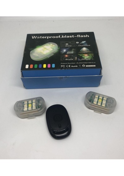 2'li Rgb Uzaktan Kumandalı Çakar Lamba Flaşörlü İkaz Lambası Rgb Flaşör Scooter Flaşör Lambası Çok Renkli