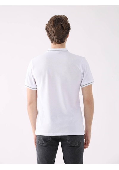 Dufy Beyaz Erkek Slim Fit Polo Yaka Tshirt - 82801 Beyaz