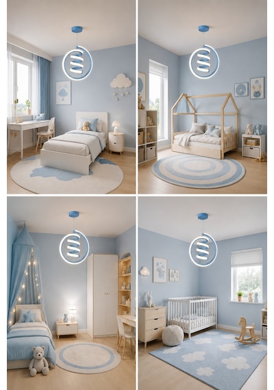 AvizeGO Venor Led Sarkıt Avize Çocuk Odası Günışığı Açık Mavi