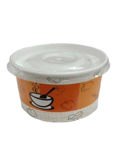 Ambalaj Marketim Termokap Karton Çorba Kasesi 14 Oz Kapaklı 500 Kap + 500 Kapak