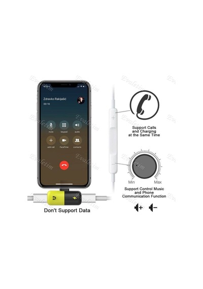 Apple Uyumlu iPhone 7 8 X Xr Xs 11 Max Plus 4343P Kulaklık Şarj Çoklayıcı Adap