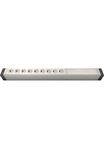 Amp Connect Alüminyum Profil Yatay Donatılmış Brotik 9'li Blok Priz + 9 Cat3 Telefon Veya Cat5 Cat6 Data Prizi