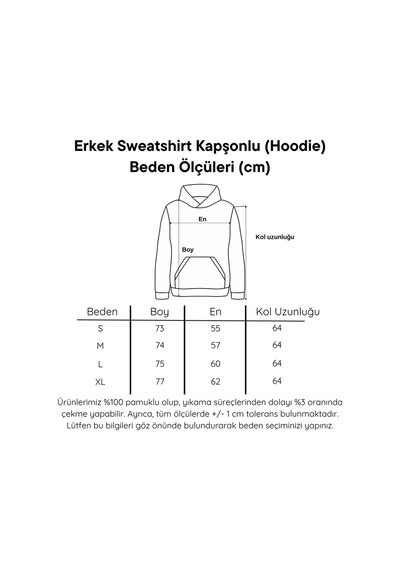 Pxm 3 Iplik Şardonlu Oversize Hoodie Kapüşonlu Ve Kanguru Cepli Siyah Siyah