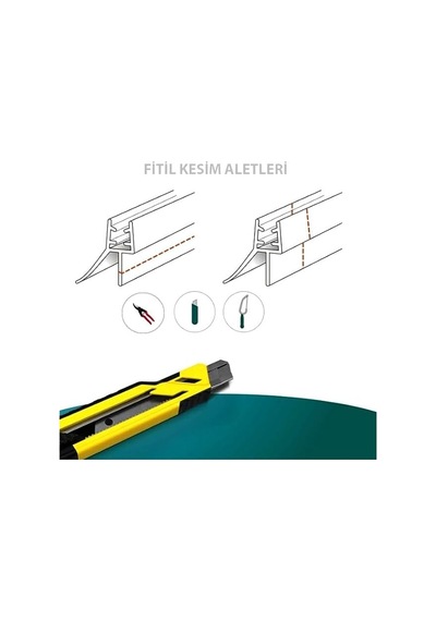 Ayrıntıshop Cam Kabin Alt Suluk Çift Tırnaklı Fitil 60 Cm, 4-6 Mm Cam Uyumlu, Duşakabin Su Sızdırmazlık Fitili, Şeffaf Pvc Conta Diğer