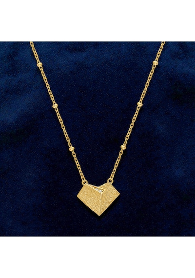 Servi 925 Ayar Gümüş Love Letter Kolye-12 Gold - Gümüş