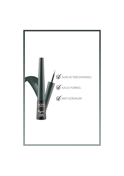 Note Cosmetique Elegant Matte Dipliner Waterproof Suya Dayanıklı - 04 Ocean Green - Yeşil