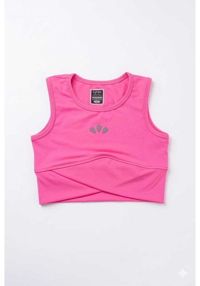 Beniizle Lyrax Kabartmalı Şort Etekli Crop Kız Çocuk Alt Üst Takım Pembe