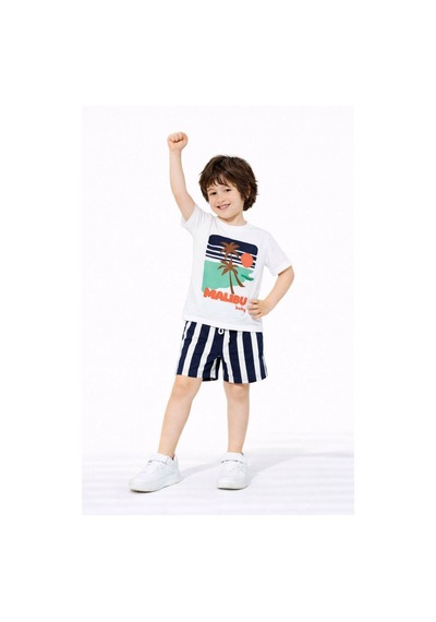 Cg Kids Malibu Kabartma Baskılı Tshirt Çizgili Lacivert Şort İle Süper Kalite Laci Vert Cg Kids Malibu Kabartma Baskılı Tshirt Çizgili Lacivert Şort İle Süper Kalite Laci Vert