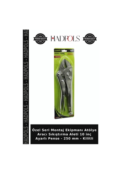 Özel Seri Montaj Ekipmanı Atölye Aracı Sıkıştırma Aleti 10 İnç Ayarlı Pense - 250 Mm - Kilitli