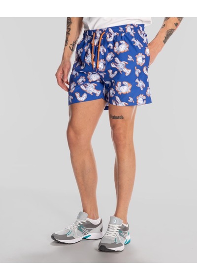 Kappa Authentic Vince Swimshort Erkek Mavi-beyaz Regular Mayo