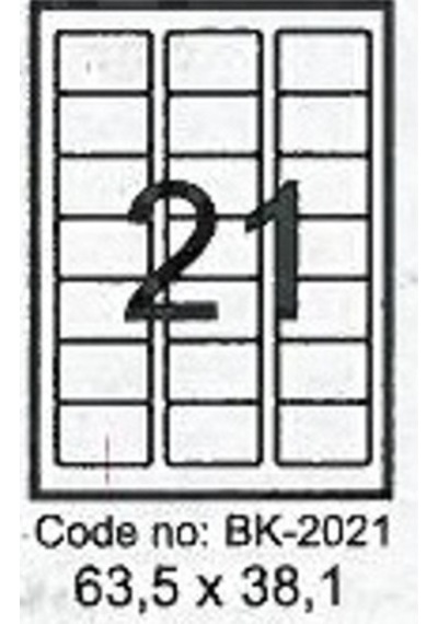 Ekofis Lazer Etiket 63.5 x 38.1 (2100) Oval Aralıksız
