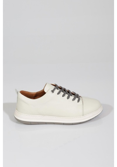 Dgn 20332 Erkek Bağcikli Sneaker Ayakkabi Kirli Beyaz