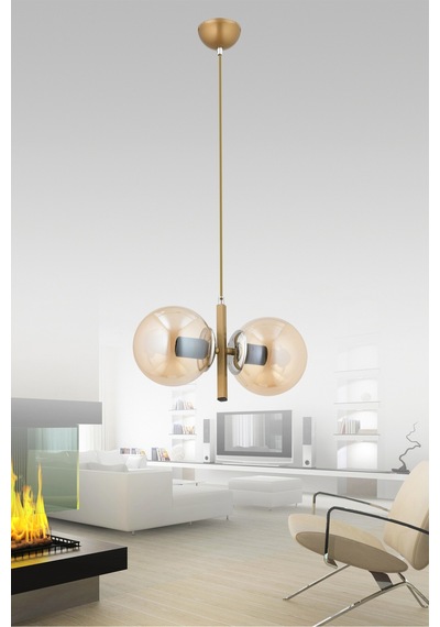 Çakra 2'li Bal Camlı Eskitme Sarkıt Modern Avize Eskitme Eskitme