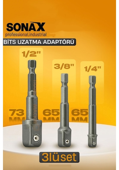 3 Lü Hex Elektrikli Matkap Bit Sürücü Soket 1/4 "3/8" 1/2 "soket Bit Adaptörü Matkap Somun Anahtarı