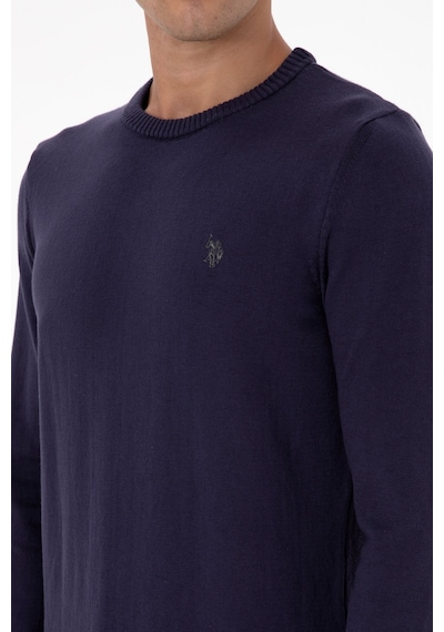 U.S. Polo Assn. Erkek Slim Fit Bisiklet Yaka Mürdüm Basic Kazak 50313713-VR074