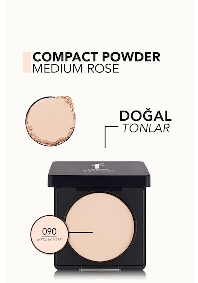 Flormar Yoğun Pigmentli Kompakt Pudra - Compact Powder - 090 Medium Rose - 8682536051309
