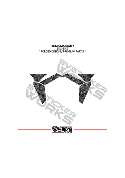Cfmoto 450sr Forged Karbon Kaplama Ön Çamurluk Ve Ortası Sticker Etiket Modeli