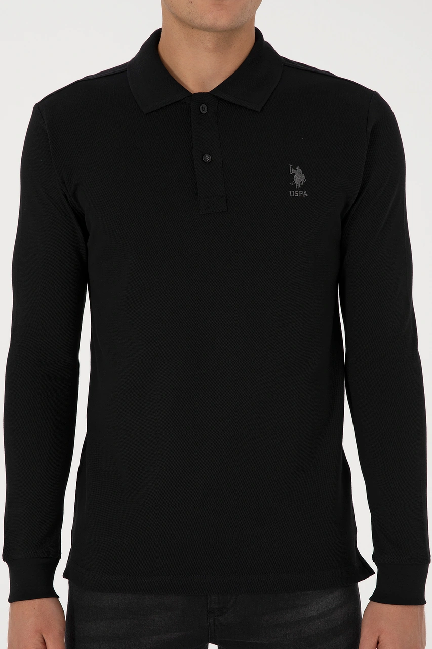 U.S. Polo Assn. Erkek Siyah Basic Sweatshirt 50307687-VR046