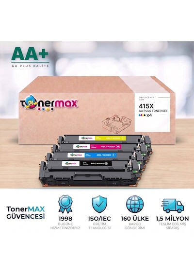 Hp 415x Cmyk Uyumlu Toner Seti Aa Plus / Color Laserjet Pro M454 / M479 Enterprise M455 / M480 / W2030x / W2031x / W2032x / W2033x