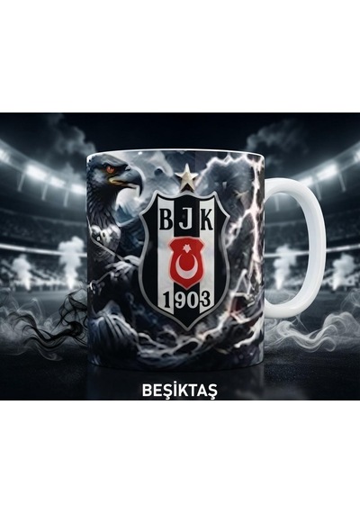 Beşik Taş Kara Kartal Kupa Bardak Siyah Beyaz Taraftar Kupası