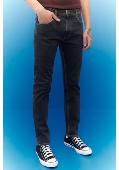 Lee Erkek Rider Slim Fit Normal Bel Denim Esnek Jean Kot Pantolon Siyah