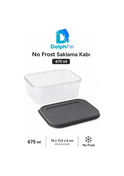 No Frost Saklama Kabı 675 Ml Siyah 15 11,5 6 Cm