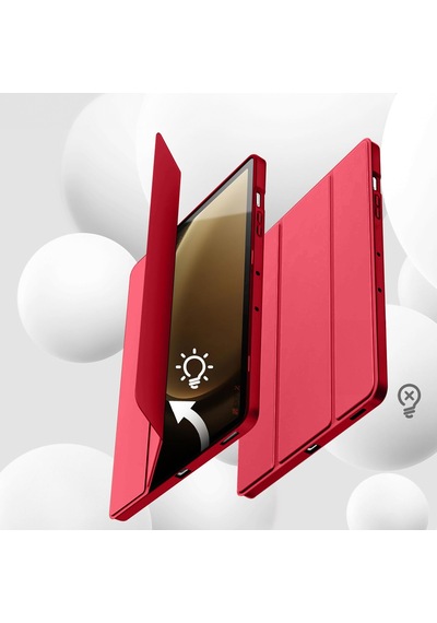 Samsung Galaxy  Uyumlu Tab  S10 Plus X820 12.4 İnç Kılıf  Premium Silikon Kalem Bölmeli Smart Case Kapaklı Kılıf