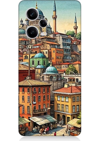 Xiaomi Redmi Note 12 Pro 5g Uyumlu Eski Cami Ve Mahalle Desenli Silikon Kılıf