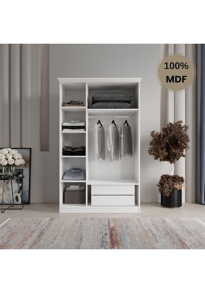 Pera 3 Kapak Mdf Gardırop Beyaz