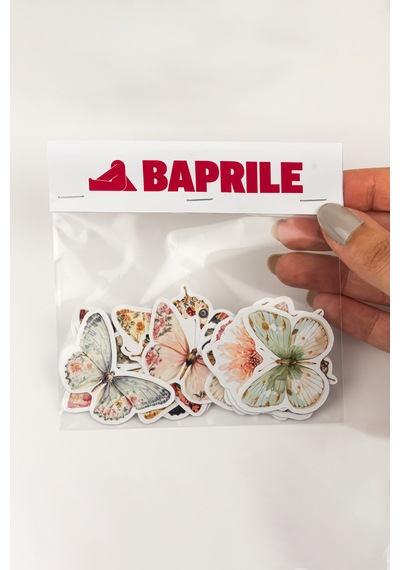 Kelebekler Ve Çiçekler Sticker Paketi 22 Parça Kaliteli Su Geçirmez Etiket Seti Çok Renkli