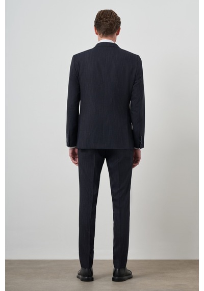 Morven Erkek Lacivert Trend Yelekli Slim Fit Sivri Yaka Takım Elbise 25mc001069200 Lacivert