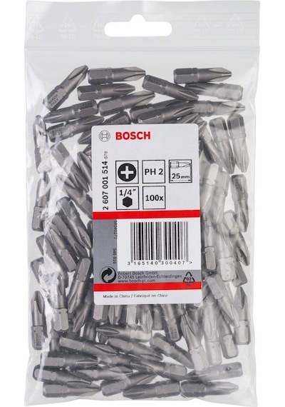 Bosch Extra Hard PH2x25 mm 100'lü Vidalama Ucu - 2607001514