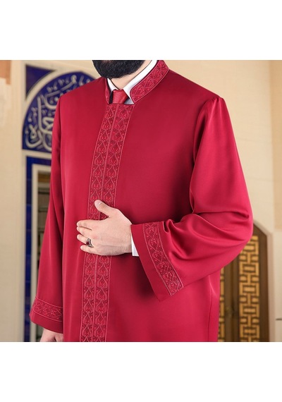 Harezmi İmam Cübbesi Bordo Çok Renkli