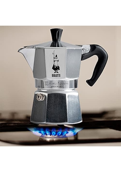 Moka Express: 2 Cups Ocak Üstü Espresso Pişirici - 90ml - Gümüş Renk - Alüminyum Gövde - Patentli Güvenlik Valf