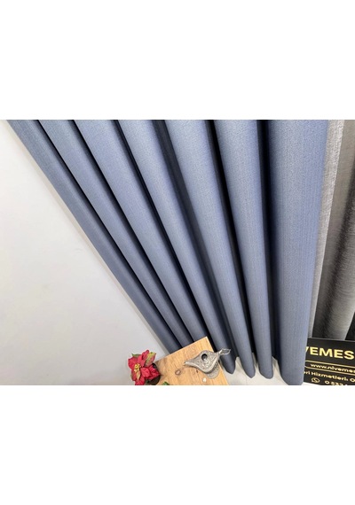 Nivemeshome Roma İndigo 1/3 Sık Pileli Fon Perde Apm Indigo