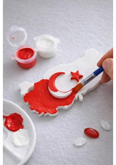 23 Nisan Boyama Seti Türkiye Haritası Ay Yıldız Figürlü Fırça Ve Boya Dahil Tüm Yaşlar