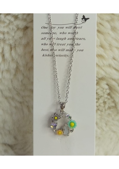 Beren Aksesuar Stainless Steel Flower Cat Çelik Kolye Gümüş