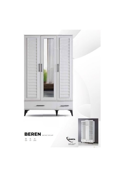Beren 3 Kapaklı Dolap