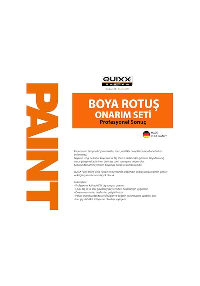QUIXX® Oto Boyası Taş İzi Onarım Seti Kırmızı Boya