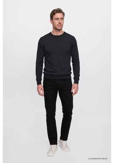 AC&Co / Altınyıldız Classics Ekstra Slim Fit Riss Pamuklu Esnek Erkek Kot Pantolon Siyah