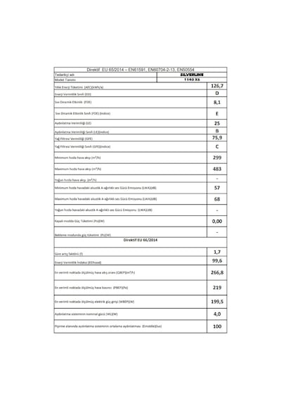 Silverline 1140 Crystal Inox Sürgülü Aspiratör