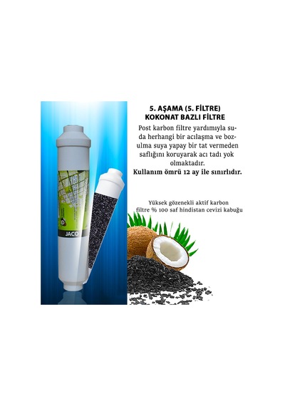 WaterMelonAçık Kasa Su Arıtma Cihazı Filtresi 1 Yıllık Karbonlu Filtre Seti