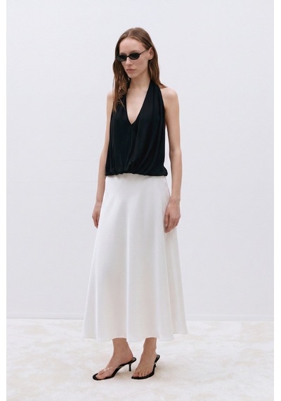 Suud Collection Ekru Saten Etek