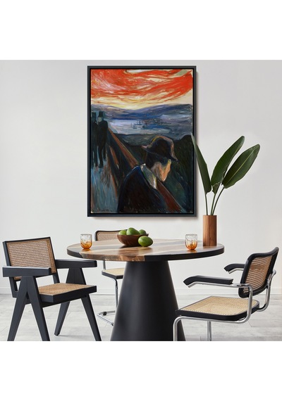 Ahşap Çerçeveli Edvard Munch - Çaresizlik Tablosu - Despair-8108