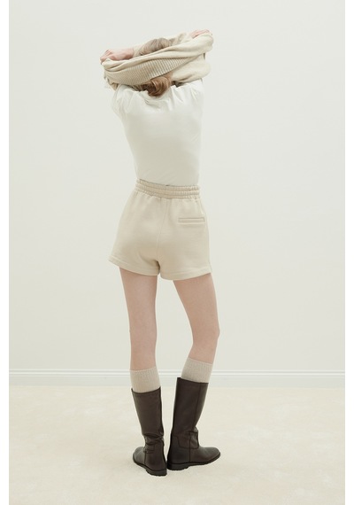 Suud Collection Bej Ena Pamuklu Şort