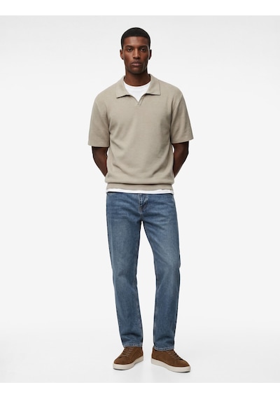 Koton Regular Fit Kısa Kollu Dokulu Polo Yaka Tişört Yeşil 6sam10007mk