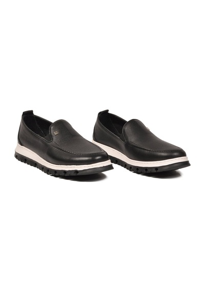 Voyager Erkek Siyah Hakiki Deri Rahat Tabanlı Şık Makosen Casual Ayakkabı Loafer 6574 M