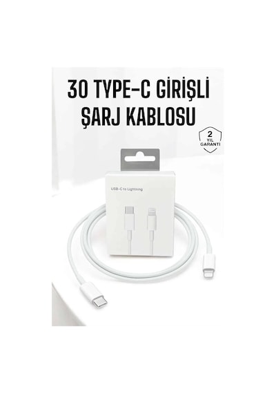 Mey İthalat Iphone Uyumlu İos Uyumlu Lightning Hızlı Şarj Tye C Lightning Şarj Kablosu