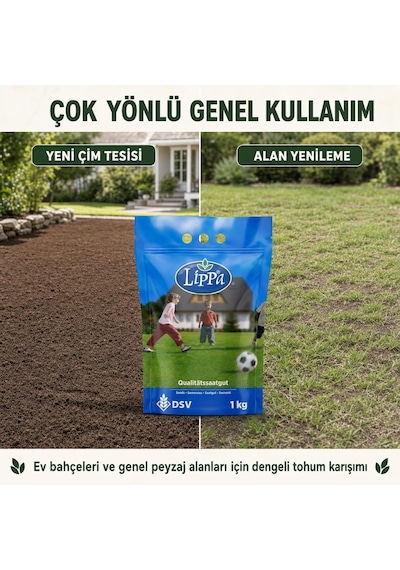 Lippa Pro Special 4s Çim Tohumu, 4 Bileşenli Özel Karışım, 1 Kg